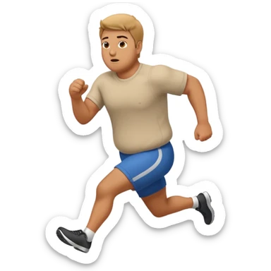 create a stocky man running towards me sticker