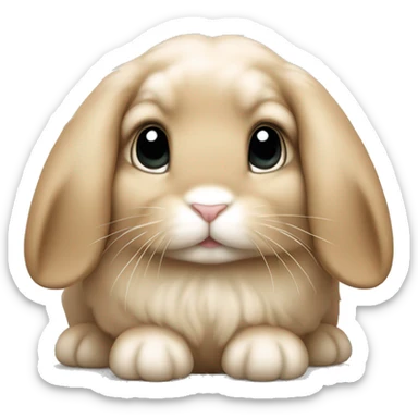 Adorable tan holland lop bunny sticker