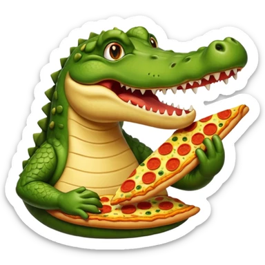 Bombardino crocodile eats pizza🍕🍕 sticker