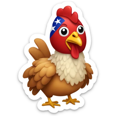 chicken with the color of flag turkey sticker