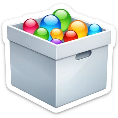 Box full of desktop objects  sticker