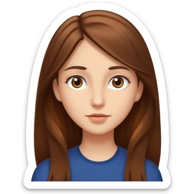 Tall girl with long brown hair and brown  eyes
 sticker
