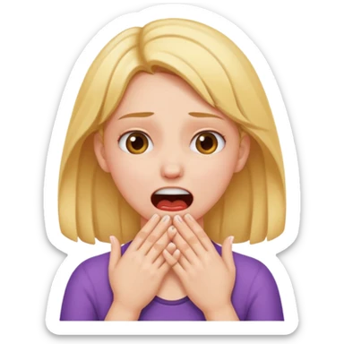 girl choking herself with her hands as a joke sticker