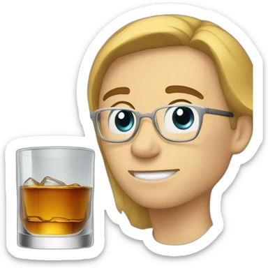 whiskey glass half full says LURK sticker