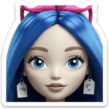 girl with blue hair portrait sticker