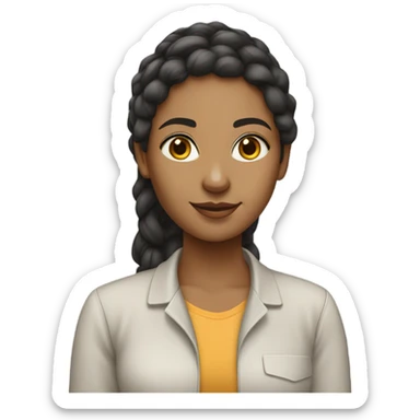 Computer science student woman, lighter skin tone   sticker