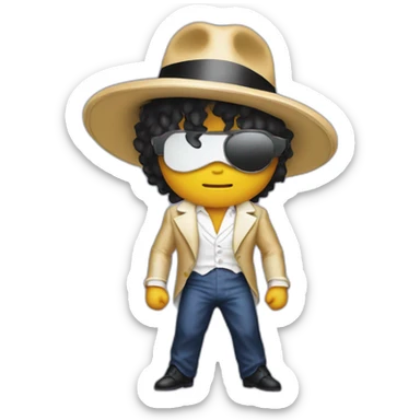 The super saiyan god dressed like Michael Jackson's iconic Smooth Criminal wear sticker