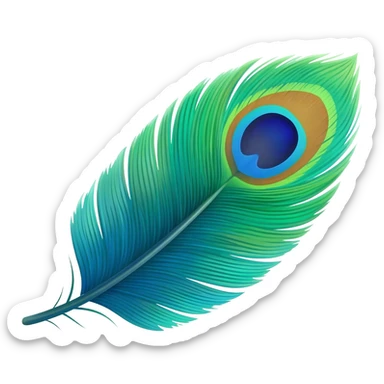 Peacock feathers emoji sticker