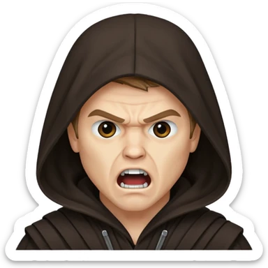 angry screaming anakin skywalker  hooded covering half of the face sticker