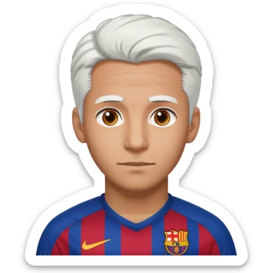 araujo футболист с белыми волосами и коричневыми   в футболке барселоны sticker