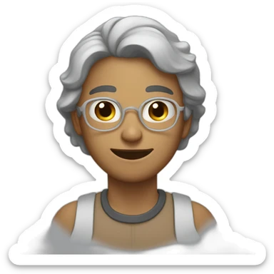 una persona con actitud triunfalista, con los brazos alzados al cielo  sticker