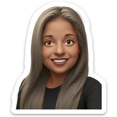 smiling girl with long hair sticker