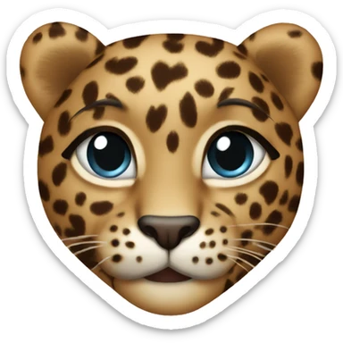 heart leopard sticker