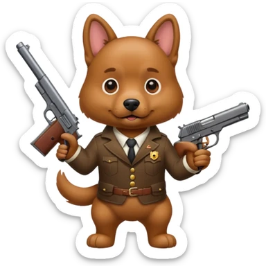 Dog wit gun sticker