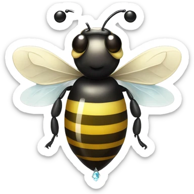 Pretty bee with jeweled crown and beautiful eyes sticker