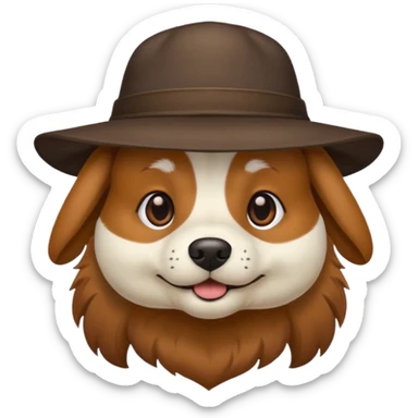 Dog wearing a hat  sticker