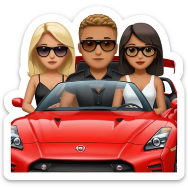 josh king jetset madrid the millionaire internet celebrity panel rank founder and instagram model girlfriend Tefi in Nissan GTR  sticker