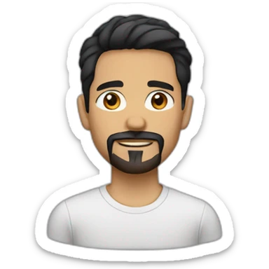 goatee, 6 feet tall, hispanic, short black hair, medium lips, dark brown eyes sticker
