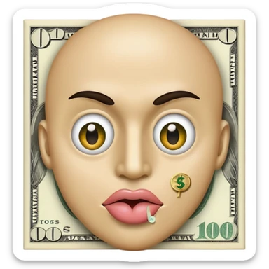 face with money eyes and dollar sign tongue sticker