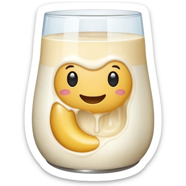 make me iOS style emoji of stomach half filled by milk sticker
