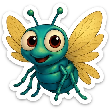 can you make the fly wings more yellowish like on a real fly, trasparent background and add the missing wing sticker