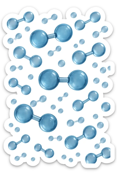 molecole di ossigeno che volano realistiche tante sticker
