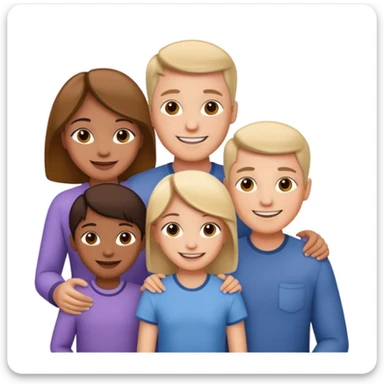 family posing for photo sticker