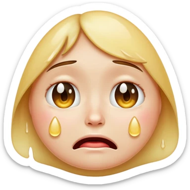 crying face emoji, expressive and clear, apple style sticker