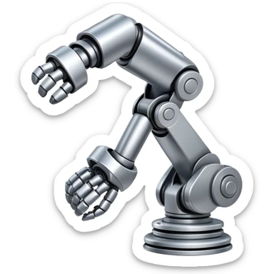 Robotic arm that is flexing sticker