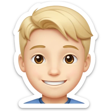 a cute boy with a smile sticker