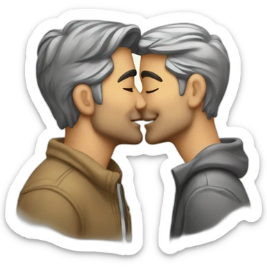 Brad Pit and Georges Clooney kissed  sticker