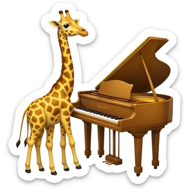 une giraffe qui joue au piano sticker