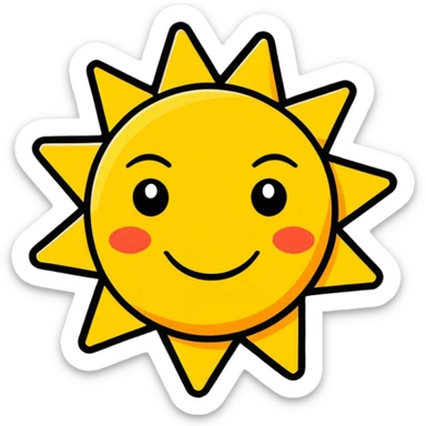 a smiling sun sticker