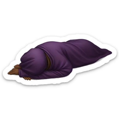 Person lying down face down wearing wizard robe sticker