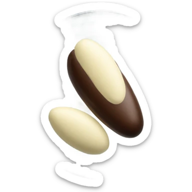 Chocolate and vanilla quenelle on glass plateemoji sticker