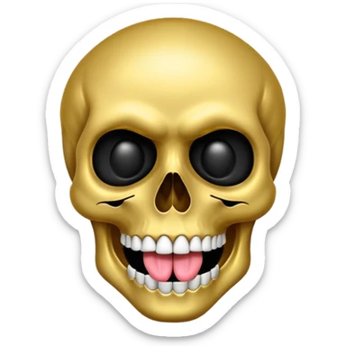 Money Skull Emoji Tongue Black and White Face sticker