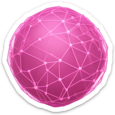 Pink and light pink connected network globe   sticker