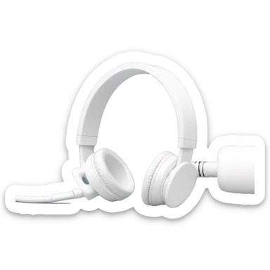 white stereo adapter mini jack to big jack for headphones  sticker