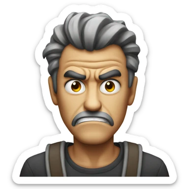 Mad angry guy sticker