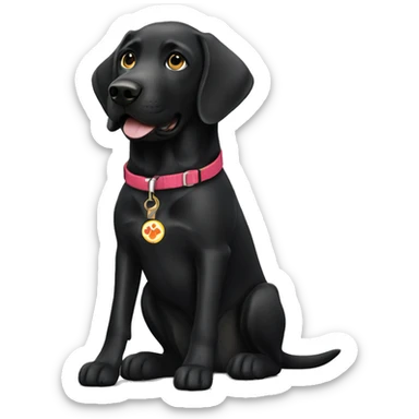Black Labrador service dog sticker