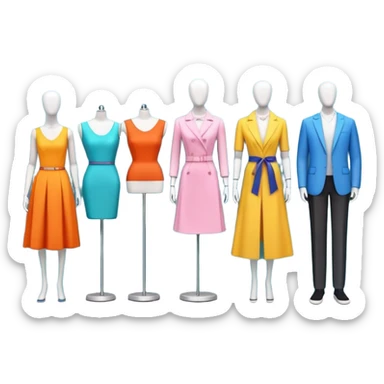 Storefront shop window with products displayed, mannequins, and clothing items sticker