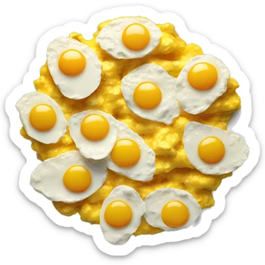 Scrambled eggs on a white plate sticker