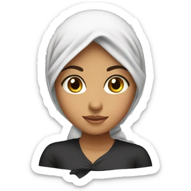 Muslim girl with on the head bow sticker