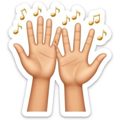 Two hands giving jazz-hands motion, maybe with little sparkles. sticker