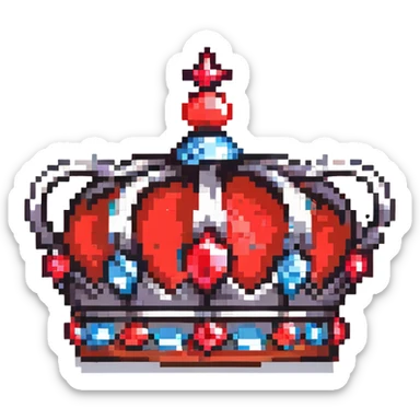 simple black crown with three red jewels sticker