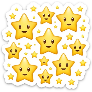 stars with no face shinning sticker