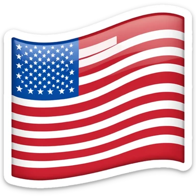USA flag extremely minimal design, red and white stripes, blue square in corner, no details, no text sticker