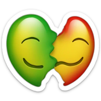 Cœur vert rouge jaune sticker