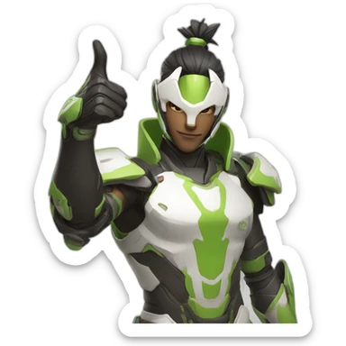 Genji from overwatch making a thumbs up sticker