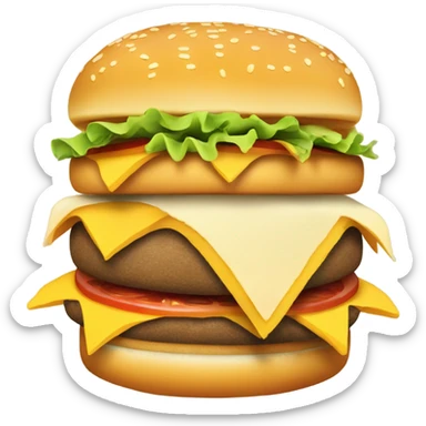 Cheeseburger with French fry legs sticker